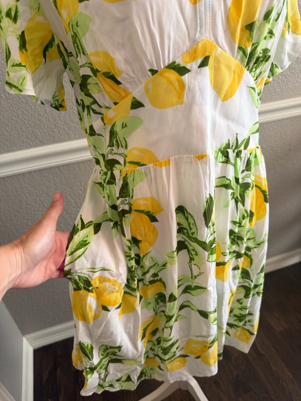 LOFT White Lemon Print Mini Dress - Picture 8 of 10